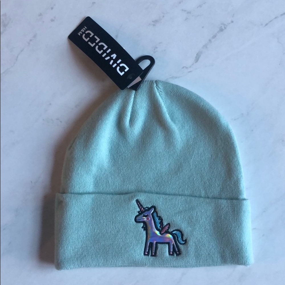 H&M Mint Unicorn Beanie